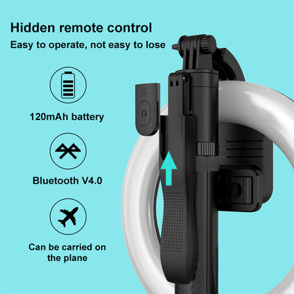 Compatible with Apple, Mobile Phone Live Support 8 Inch Beauty Led Ring Light Photography Light Tripod