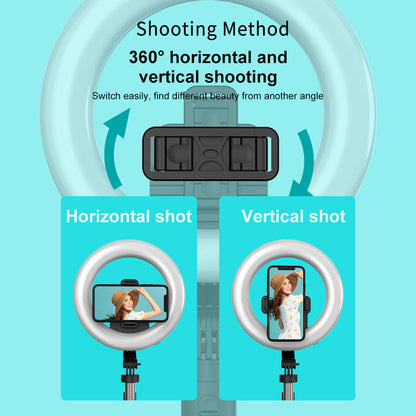 Compatible with Apple, Mobile Phone Live Support 8 Inch Beauty Led Ring Light Photography Light Tripod