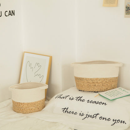 Nordic Household Floor-To-Ceiling Folding Dirty Clothes Hamper Large Closet Cloakroom Children'S Toys And Sundries Storage Basket Cotton Thread