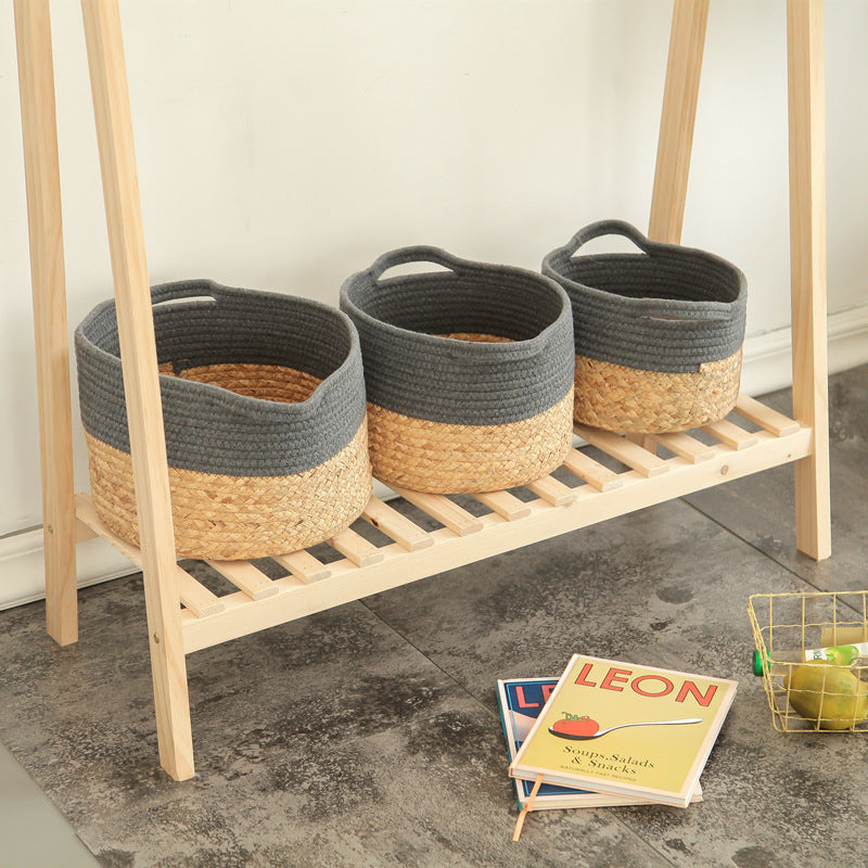 Nordic Household Floor-To-Ceiling Folding Dirty Clothes Hamper Large Closet Cloakroom Children'S Toys And Sundries Storage Basket Cotton Thread