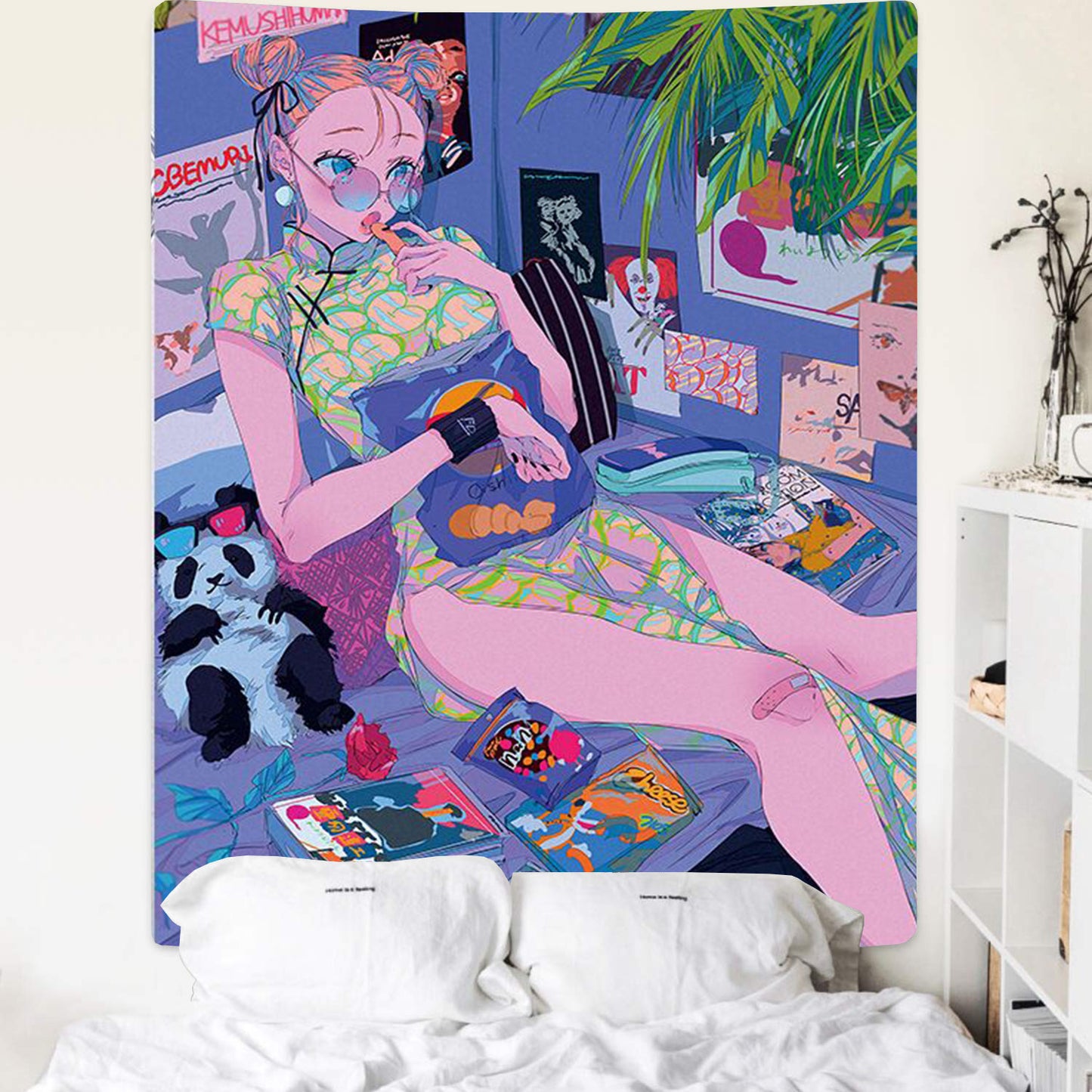 Two-Dimensional Girl Wall Decoration