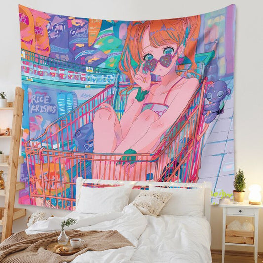 Two-Dimensional Girl Wall Decoration
