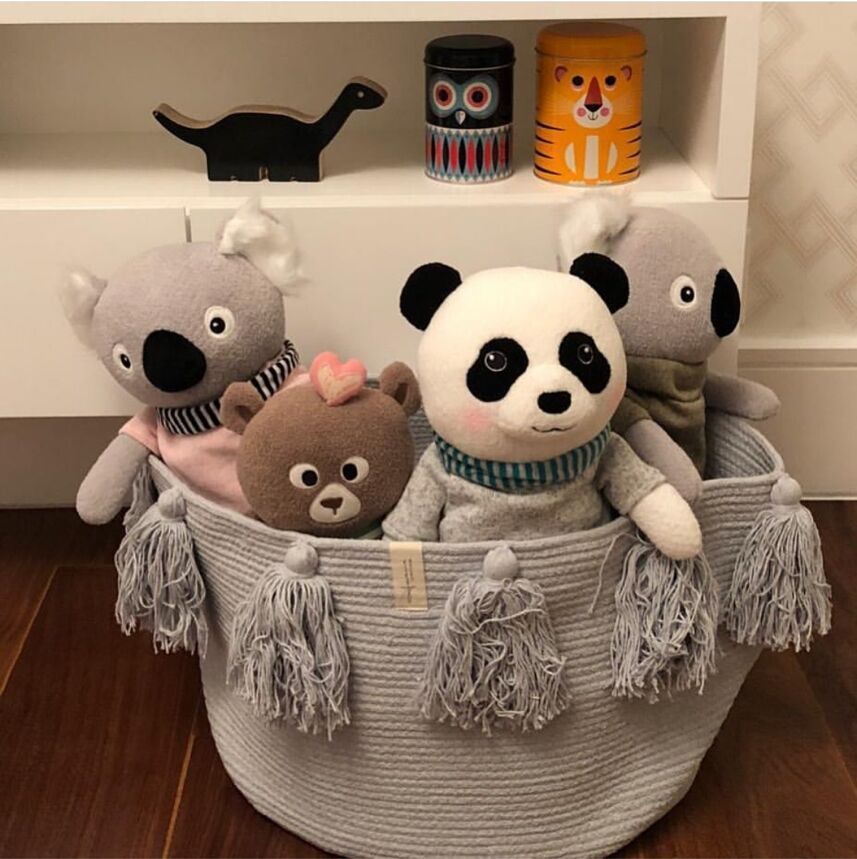 Nordic Ins Cotton Rope Braided Tassel Storage Basket Room Debris Storage Basket Baby Diaper Storage Box