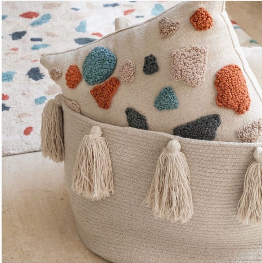 Nordic Ins Cotton Rope Braided Tassel Storage Basket Room Debris Storage Basket Baby Diaper Storage Box