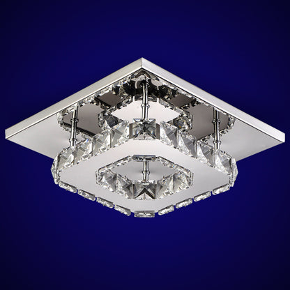 Creative Stainless Steel Crystal Lamp Round Ring Chandelier