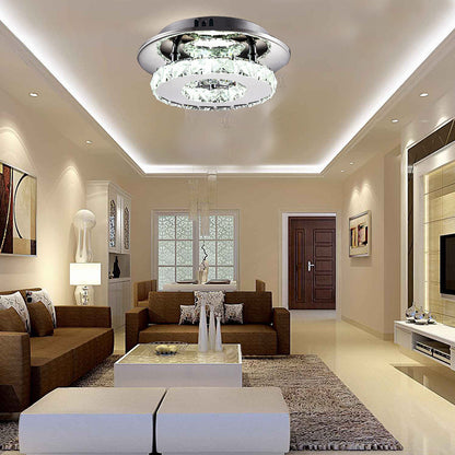 Creative Stainless Steel Crystal Lamp Round Ring Chandelier