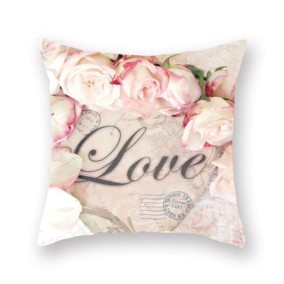 Watercolor Flower Pillow Digital Printing Car Office Pillow Cushion Wish Home