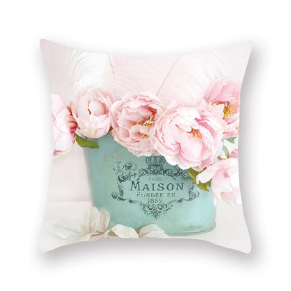 Watercolor Flower Pillow Digital Printing Car Office Pillow Cushion Wish Home