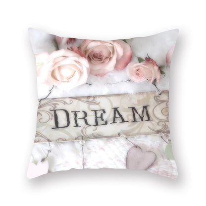 Watercolor Flower Pillow Digital Printing Car Office Pillow Cushion Wish Home