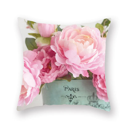 Watercolor Flower Pillow Digital Printing Car Office Pillow Cushion Wish Home