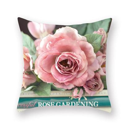 Watercolor Flower Pillow Digital Printing Car Office Pillow Cushion Wish Home