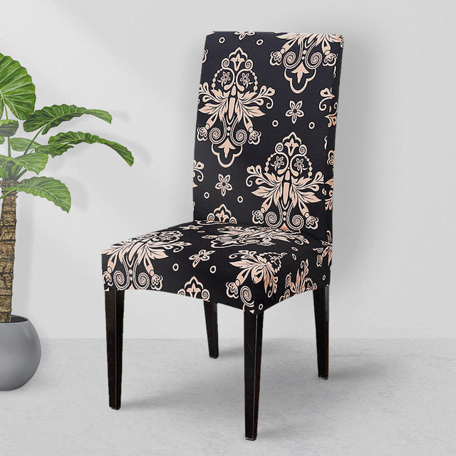 Spandex Elastic Printing Dining Chair Cover