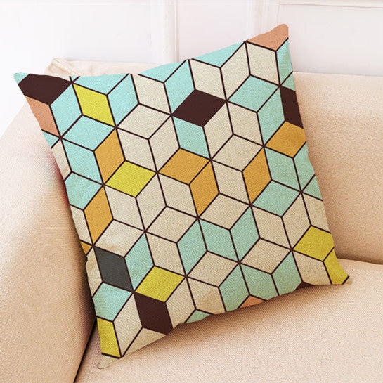 Marble Pattern Cotton And Linen Pillowcase Car Cushion
