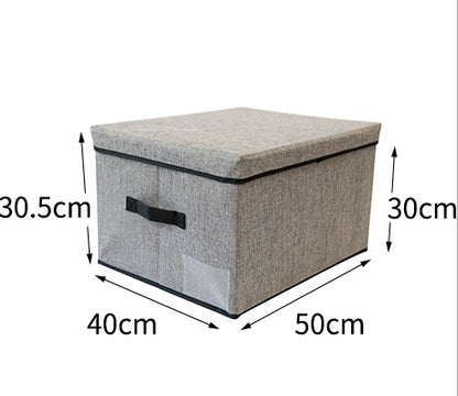 Washable fabric storage box with lid folding debris storage box
