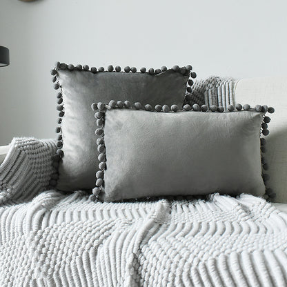 Fur ball velvet sofa cushion pillowcase
