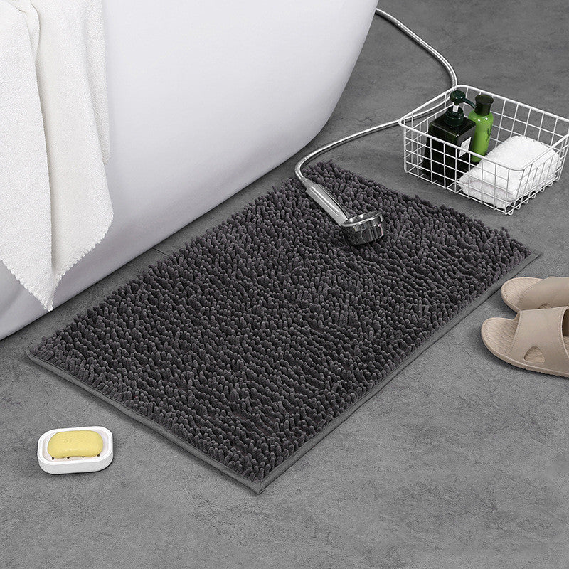 Chenille Pure Color Plush Carpet Floor Mat Bathroom Floor Towel Absorbent Foot Mat