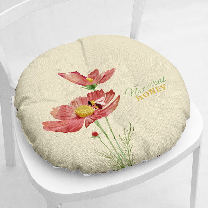 Daisy Thick Square Round Cotton Linen Chair Cushion