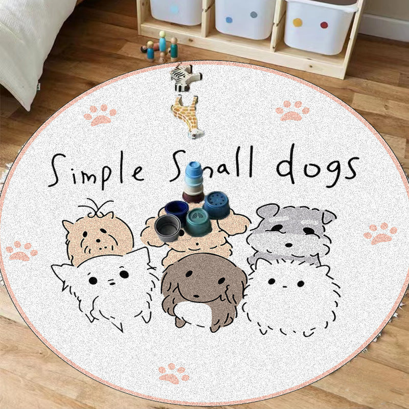 Round Carpet Bedroom Cute Floor Mat Bedside Climbing Pad Thickened