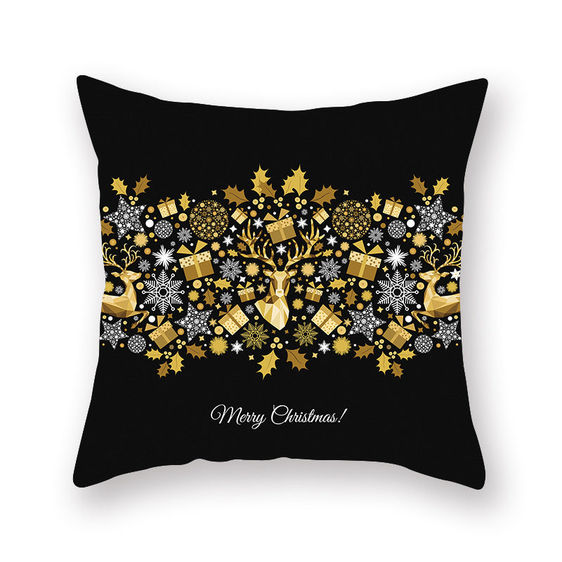 Printed Peach Skin Pillowcase Sofa Office Cushion Cover