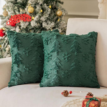 Plush Snowflake Christmas Tree Living Room Sofa Cushion Holiday Party Decoration Pillowcase