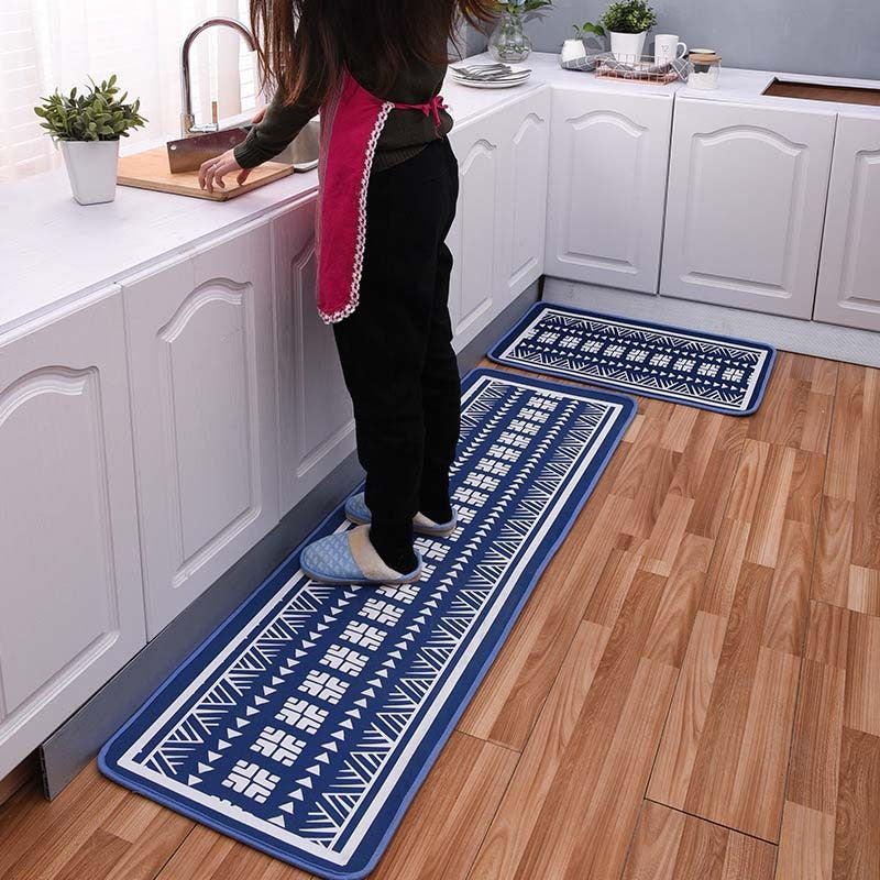 Kitchen carpet bathroom floral stripe floor mat