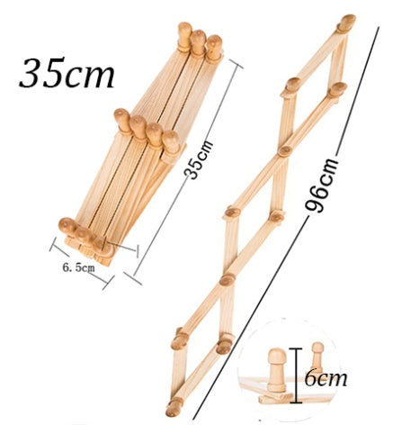 Telescopic clothes room wooden hanger