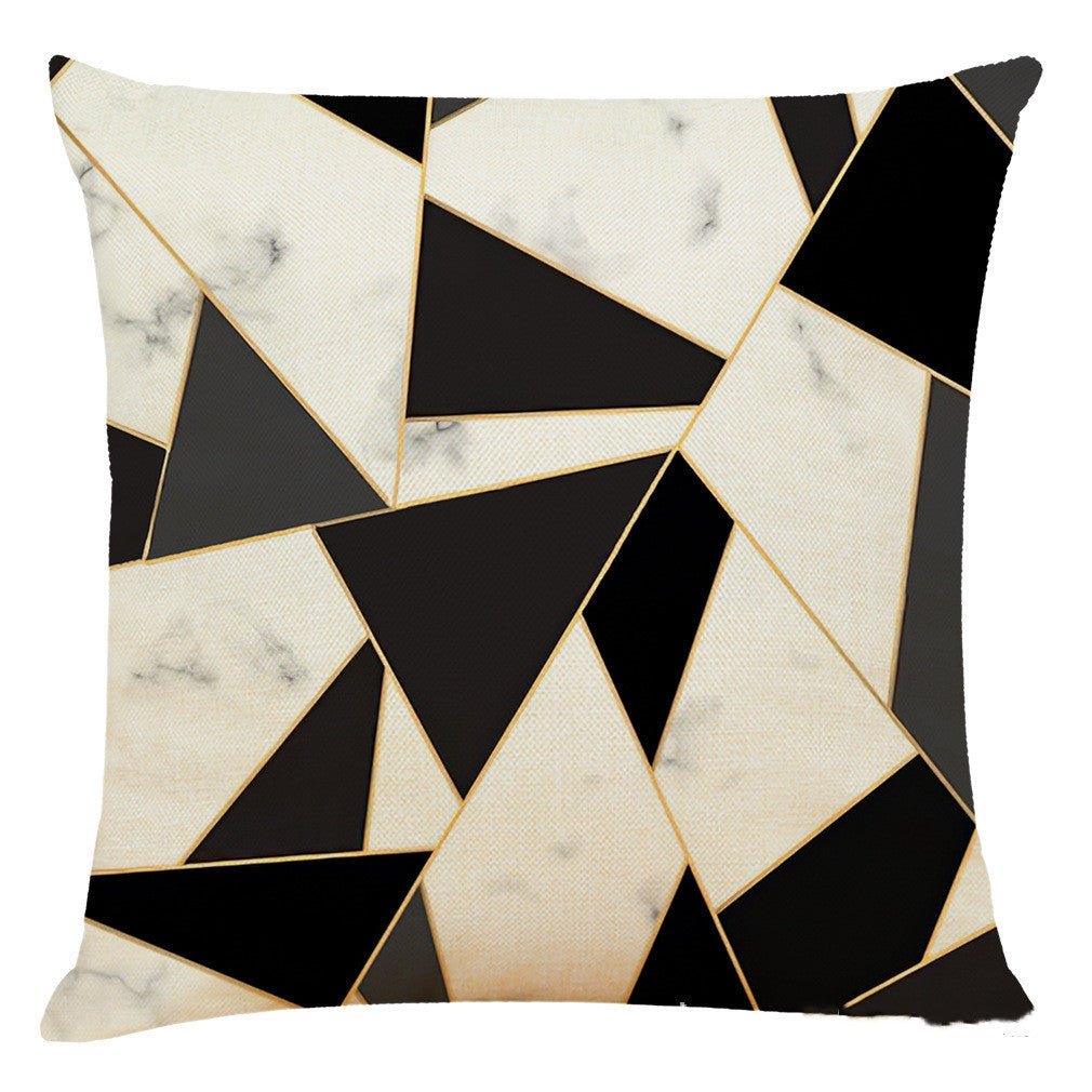 Marble Pattern Cotton And Linen Pillowcase Car Cushion