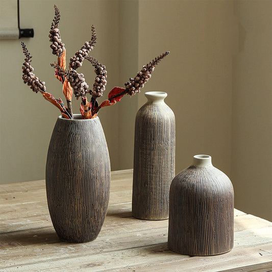 Vase Ceramic Vintage Stoneware Living Room Home