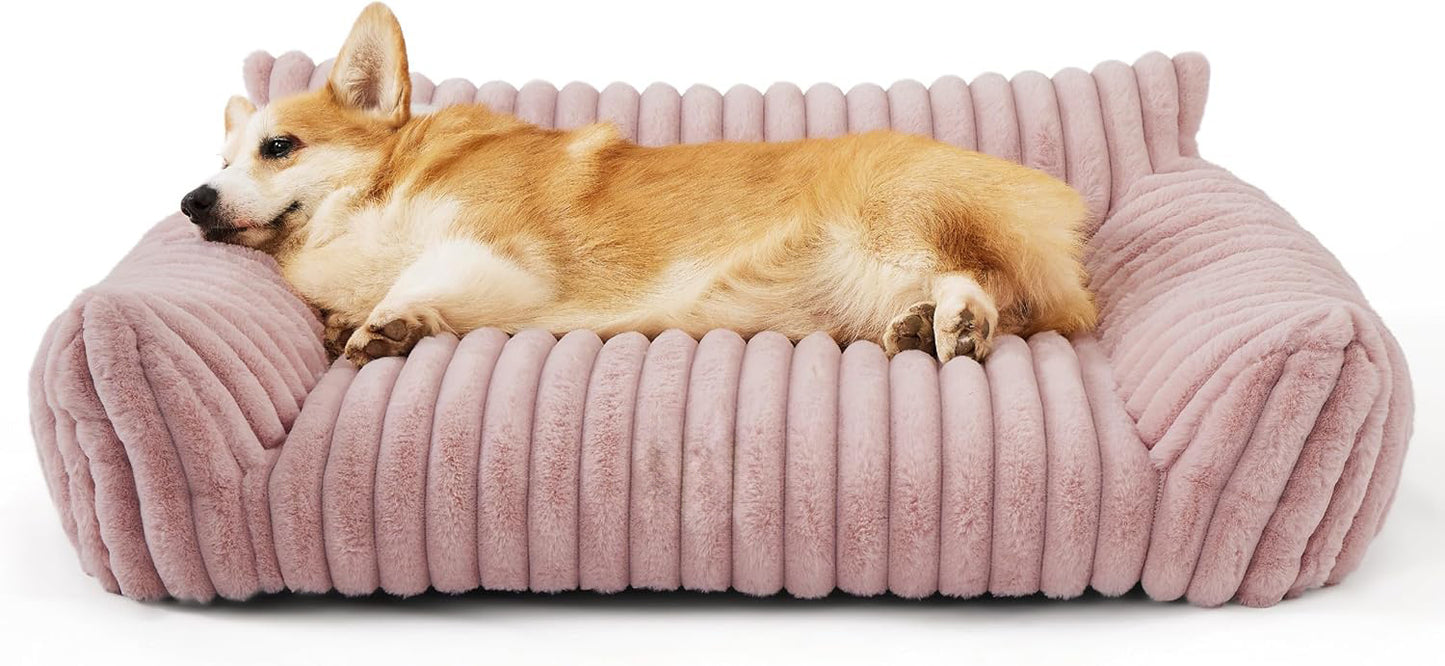 Bedsure Cute Cat Couch For Pets - Fluffy Cat Sofa With Premium Soft Corduroy Fleece Fuzzy Cat Couch Bed With Cover Supportive Cat Chair For Indoor Cats