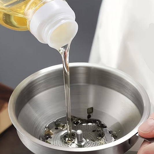Large 304 Stainless Steel Funnel - Easy Oil Strainer with Filter Screen for Mess-Free Pouring, Leak-Resistant Kitchen Essential for Cooking and Baking - Eid Al-Adha Mubarak Gift Idea