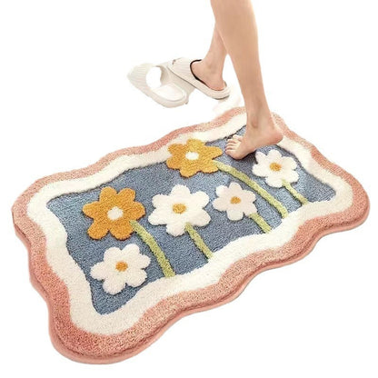 Bathroom Non-slip Decorative Cashmere-like Carpet Bathroom Absorbent Stain-resistant Floor Mat