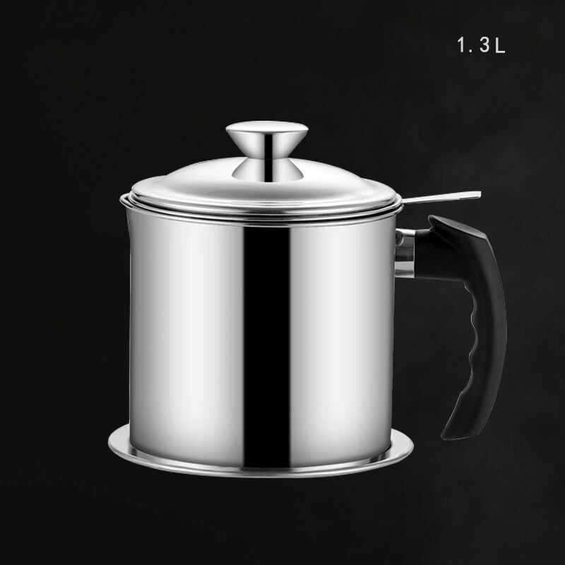 Household Oil Storage Tank With Strainer Stainless Steel Pouring Bottle