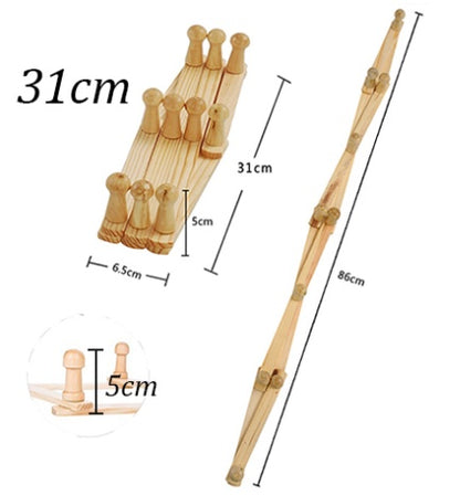 Telescopic clothes room wooden hanger