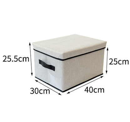 Washable fabric storage box with lid folding debris storage box
