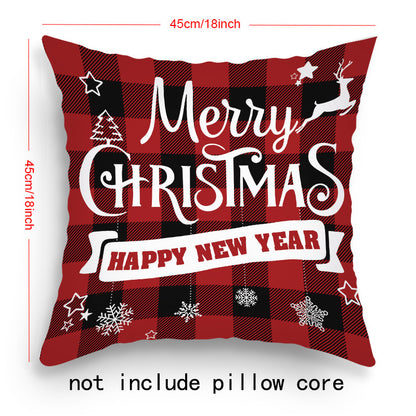 Pillow Cover Cartoon Santa Claus Elk Holiday Decoration Sofa Cushion Cover