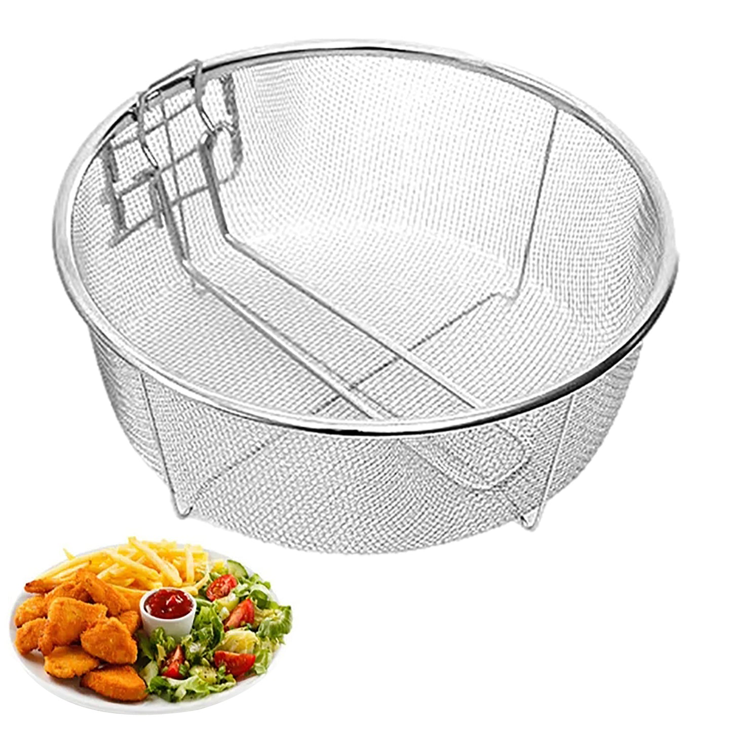 Household Round Frying Basket Can Be Folded