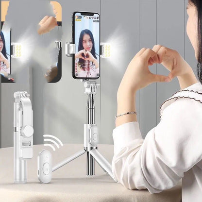 Compatible with Apple, Selfie Stick Fill Light Multifunction Integrated Portable Bluetooth Tripod Net Celebrity