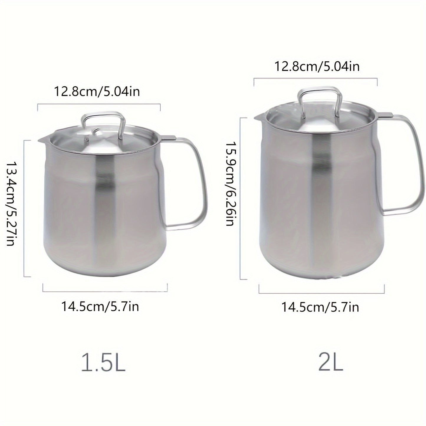 1pc, 304 Stainless Steel Oil Filter Pot with Mesh Strainer, Large Capacity, Leak-Proof, Dust Cover for Frying and Filtering
