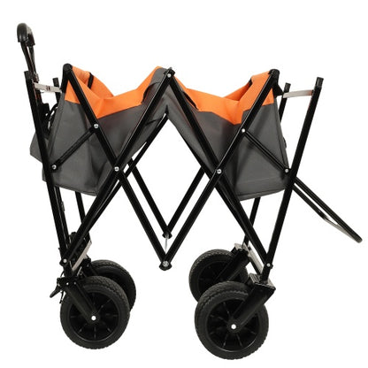 480Lbs Collapsible Wagon With Canopy,Wagon Stroller With 7 All-Terrain Wheels, Lightweight Foldable Wagon, Large Capacity For Camping, Shopping, Sports, And Garden Use,,purple With Mosquito Net