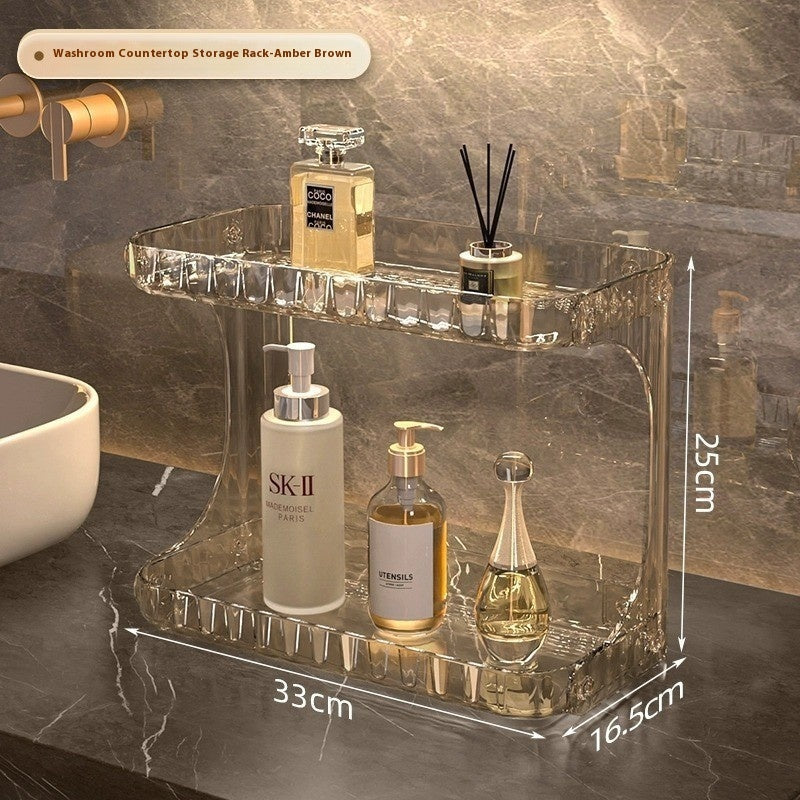Double-Layer Light Luxury Storage Box Desktop Cosmetics Storage Rack