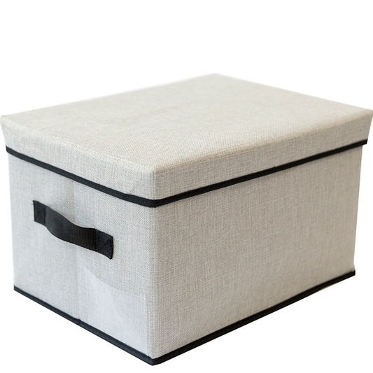 Washable fabric storage box with lid folding debris storage box