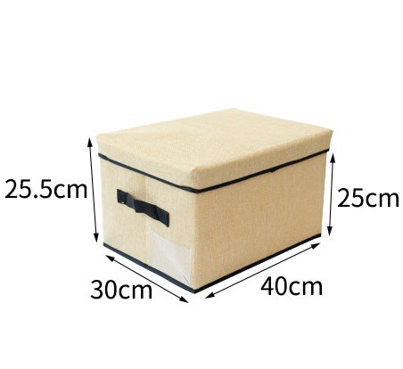 Washable fabric storage box with lid folding debris storage box