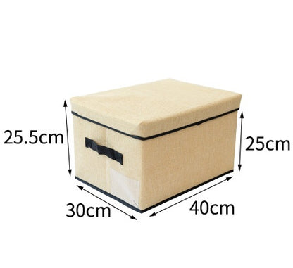 Washable fabric storage box with lid folding debris storage box