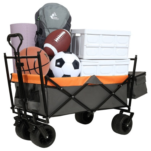 480Lbs Collapsible Wagon With Canopy,Wagon Stroller With 7 All-Terrain Wheels, Lightweight Foldable Wagon, Large Capacity For Camping, Shopping, Sports, And Garden Use,,purple With Mosquito Net