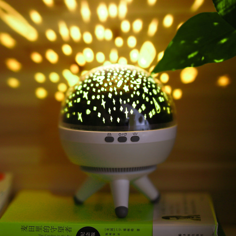 Rotating starlight projection lamp