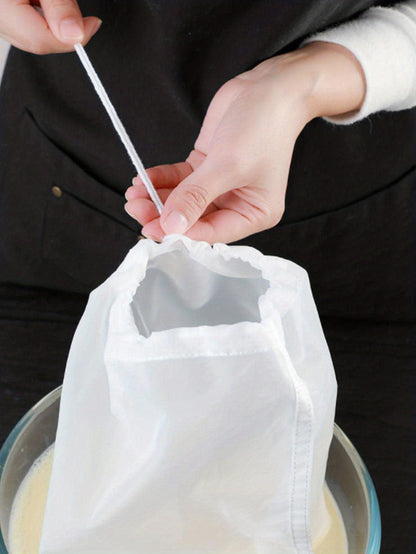 Superior Fine Mesh Strainer Bag - Durable & Reusable for Soy Milk, Juices, Home Brewing, and Travel Kitchen Essentials