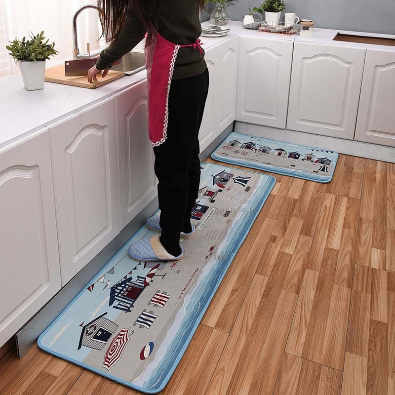 Kitchen carpet bathroom floral stripe floor mat