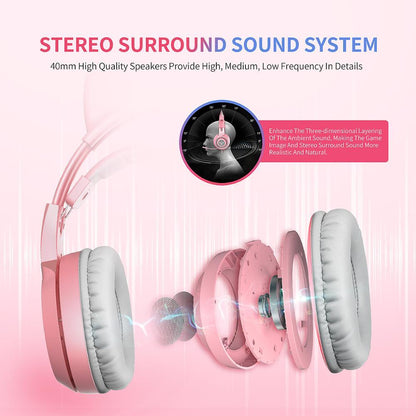 G951s  Girl Cat Ear Gaming Headphone 3.5mm Plug Cute Headset For PC One PS4 Phone Pad Girl Kids Gaming Headset