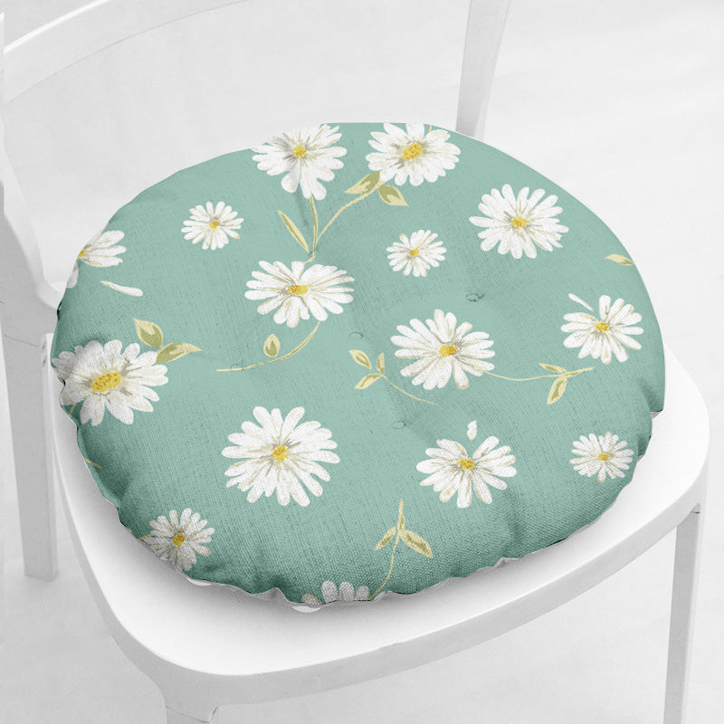 Daisy Thick Square Round Cotton Linen Chair Cushion