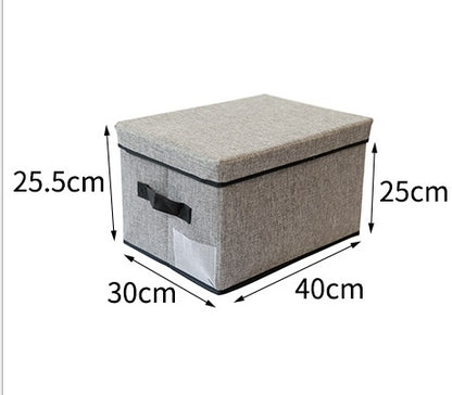 Washable fabric storage box with lid folding debris storage box